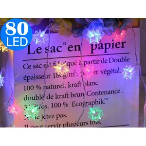 Guirlande Lumineuse De 10 M &Agrave; 80 Led Fonctionnant Sur Piles Pour Une Utilisation Int&eacute;rieure Et Ext&eacute;rieure - Neuf
