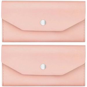 2 Porte Monnaie En Cuir Pu Réutilisable Pour Portefeuille Enveloppes Pour Billets Rose Petit Sac De Rangement Pour Billets Pochette Rétro Organisateur Pour Hommes Et Femmes Voyage D'Affaires - Neuf
