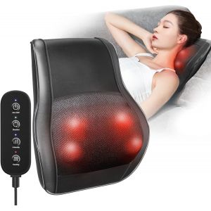 Masseur Cervicales Et Dos Avec Chaleur - Appareil De Massage Cervical 3d &Agrave; 4 T&ecirc;tes, 3 Niveaux De Chauffage Et Vibration - Coussin Massant Pour Nuque, &Eacute;paules Et Dos &Agrave; Domicile/Bureau/Voiture - Neuf