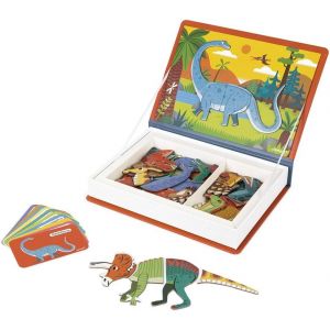 ERYI-- Magneti'Book Dinosaures - Jeu Educatif Magnétique 50 Pièces - Apprentissage Motricité Fine Et Imagination - Certifié Fsc - Dès 3 Ans, J02590 - Neuf