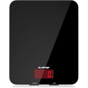 201 Balance De Cuisine Numérique Avec Plate-Forme En Verre Trempé Balance Électronique Pour Aliments Avec Écran Lcd, Rétroéclairé Pour Bureau, Pâtisserie, Cuisine, 5 Kg/11 Lb - Neuf