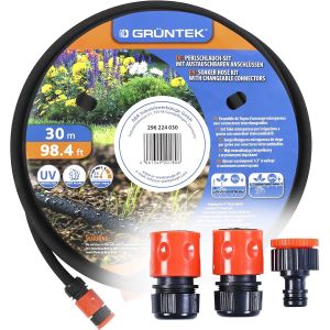 Tuyau Microporeux Arrosage Goutte à Goutte de 15,24 M avec connecteur de 1,2 cm, diamètre intérieur de 12 mm, débit d'égouttement : 5 L-10 L par min - Neuf