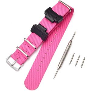 Kal-Nato Nylon Bracelet Compatible Avec Casio G-Shock Ga-110 120 Ga-400 Gd-100 Dw-5600 Gls-8900 Canvas Men Bracelet Band Black Adapters - Neuf