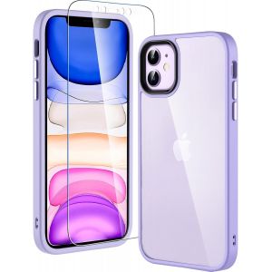 Maa-Coque Pour Iphone 11, Coque Iphone 11 Avec Verre Trempé Protection D'écran Antichoc Militaire 360 Degrés Résistante Intégrale Complète Protection Bumper Etui Housse Pour Iphone 11-Violet - Neuf