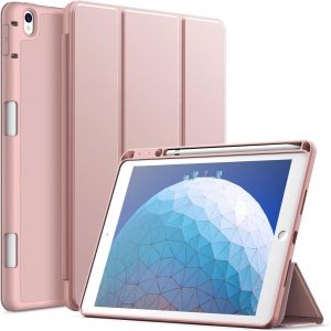 Coque Pour Ipad Air 3 (10,5 Pouces 2019, 3&Egrave;me G&eacute;n&eacute;ration) Et Ipad Pro 10,5 Avec Porte-Stylet, &Eacute;tui Housse Mince Tablette Avec Dos En Tpu Souple, R&eacute;veil/Veille Automatique (Or Rose) - Neuf