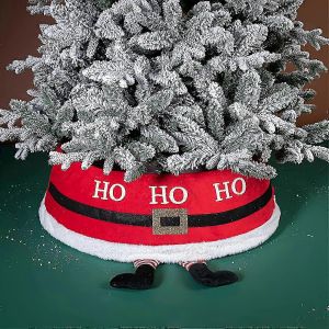 Jupe de sapin de No&euml;l de 76 cm avec anneau d&eacute;coratif &agrave; motif P&egrave;re No&euml;l - Neuf