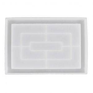 Diy Crystal Epoxy Mirror Coaster Moule En Silicone Rectangle Pot De Fleurs Plateau Moule - Neuf