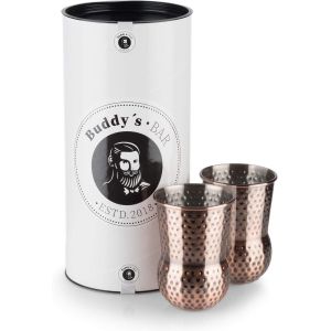 Eryi-- 2 Tasses Julep Mug, 2 Tasses À Cocktail De 400 Ml Avec Effet Marteau, Tasses En Acier Inoxydable De Haute Qualité, Alimentaire, Martelé, Avec Coffret Cadeau, Set De 2, Cuivre Antique - Neuf