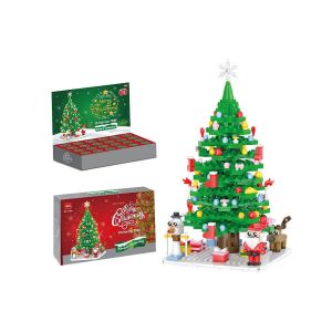 Calendrier de l'Avent 2024, jeu de construction de sapin de No&euml;l avec lumi&egrave;res USB, 779 pi&egrave;ces, activit&eacute; amusante pour toute la famille - Neuf