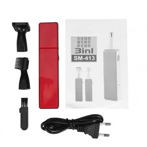 Rasoir Electrique Portable 3 En 1 Sportsman Pour Le Nez, Les Oreilles, La Barbe, Les Sourcils, Ensemble Familial Rouge - Neuf