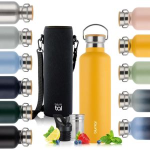 Thermos - Bouteille En Acier Inoxydable À Double Paroi, Sans Bpa Et Isolante - Bouteille En Acier Inoxydable - Bouteille De Thé - Gourde Thermique - Gourde De Sport,500ml,Jaune - Neuf