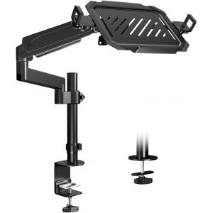 JUEN-Bras Pour Moniteur Avec Support Pour Ordinateur Portable Pour &Eacute;cran Lcd Led De 17 &Agrave; 32 Pouces Et Ordinateur Portable Jusqu'&Agrave; 17 Pouces,R&eacute;glage En Hauteur De 55,5 Cm (Tige De 30,8 Cm) - Neuf