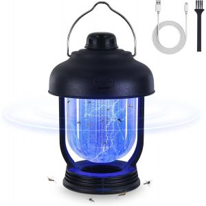 CHECARZHN--NO1-Lampe Anti Moustique Camping,2 En 1 Tué Mouche Électrique Batterie Usb Rechargeable,Portable Étanche Piege A Moustique Extérieur,Destructeur D'Insectes,Lampe Anti Insecte Pour Jardin T - Neuf