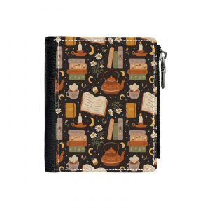 Portefeuille Doux rêves livresques_1692 Compact en Simili-Cuir PU Porte-Cartes avec Fermeture Éclair Multi-Poches Unisexe Homme/Femme/A - Neuf