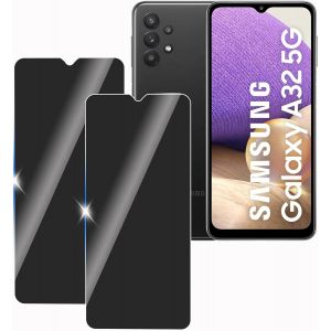 2 Pi&egrave;ce Anti-Espion Verre Tremp&eacute; Protecteur Pour Samsung Galaxy A32 5g, 9h Duret&eacute; Privacy Film En Verre Tremp&eacute;, Anti-Rayures, Anti-Espion Confidentialit&eacute; Protection Verre, Sans Bulles - Neuf