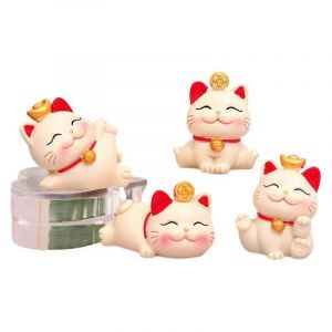 Figurine miniature de chat porte-bonheur du Nouvel An lunaire chinois &iquest; Parfaite pour la f&ecirc;te du printemps et les c&eacute;l&eacute;brations du Nouvel An lunaire - Neuf