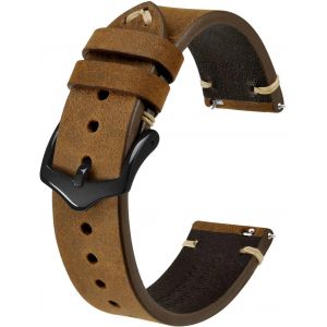 Kal-Bracelets De Montre Pour Homme, Bracelets En Cuir Cousus À La Main, Dégagement Rapide, 18mm 20mm 22mm - Neuf