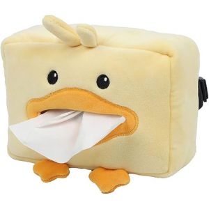 Boîte à mouchoirs en forme de petit canard jaune, mignonne et créative, en peluche, idéale pour la voiture - Neuf