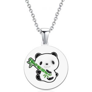Kal-Collier Pour Filles, Collier Cadeau Bijoux Pendentif Lapin Papillon &Eacute;l&eacute;phant Paresseux Ange Tortue Flamant Coccinelle Dauphin Girafe Panda Abeille Koala Licorne - Neuf