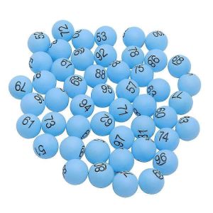100 Pcs 4cm Pp Balles De Tennis De Table Balles De Pong Imprim&eacute;es Avec Num&eacute;ro Pour La D&eacute;coration De La F&ecirc;te De Jeu (Bleu) - Neuf