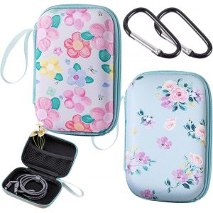2 Pi&egrave;ces &Eacute;&eacute;tui Rigide pour Casque avec Mousquetons Kit, Multifonction Sacoche Protection Antichoc Oreillettes, &Eacute;tui de Transport pour &Eacute;couteurs pour Voyager, Bureau, &Eacute;cole, Ext&eacute;rieur - Neuf