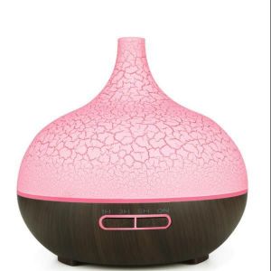 Diffuseur D'arômes (Grain De Bois Foncé), Diffuseur D'arômes D'huiles Essentielles 400ml, Humidificateur Électrique Ultrasonique Avec 4 Minuteries, Brume Froide, Arrêt Automatique. - Neuf