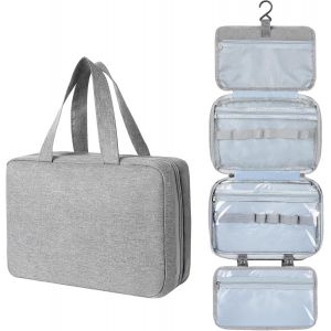 KALANKA-Trousse de Toilette, Pliable Grande Trousse de Toilette Voyage pour Hommes et Femmes,Multifonction Imperméable Sac Cosmétique Organisateur de Voyage avec Crochets - Neuf