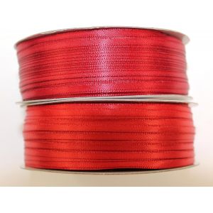 KAL-Rouleau De 200 M X 3 Mm - Double Face - Ruban De Satin Brillant - Ruban Décoratif Pour Mariage, Noël (Rouge + Bordeaux) - Neuf