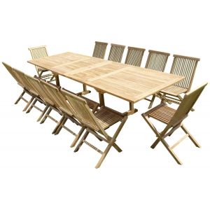 Ensemble De Jardin En Teck Premium Kirang 12 Chaises Jenae - Neuf