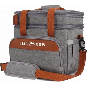 Sac à déjeuner isotherme de 20 L, 2 couches pliable et extensible pour homme et femme, , étanche, grande boîte à déjeuner thermique pour voyage, camping, travail, plage et.[G1248] - Neuf