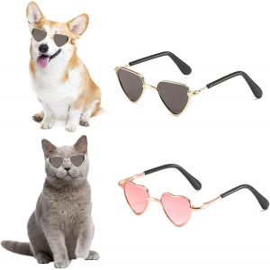 Lunettes Pour Animaux De Compagnie En Forme De Coeur,Lunettes De Soleil Pour Chien,Lunettes Pour Petits Chiens,Lunettes Pour Chats,Cosplay Pour Chats Chiens - Neuf