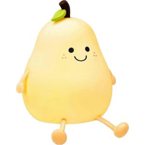 Sourire Poire Forme Led Veilleuse Dessin Anim&eacute; Silicone Veilleuse Lumi&egrave;re Chaude Charge Usb Mini Lampe De Table Lampe De Chevet Pour Chambre &Agrave; Coucher 1pc - Neuf