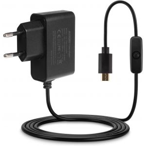 Loc-Micro Usb 5V 3000Ma Avec Interrupteur Alimentation Pour Raspberry Pi 2/3 Model B, B+(Plus), Banana Pi - Noir - Neuf