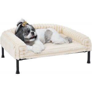 Canapé Pour Chien Sureleve, Moelleux Transat Chien Avec Coussin Amovible Et Matelas Orthopédique, Ccanapés Et Fauteuils Avec Pieds Antidérapants Pour Chiots Chatons, Rose 75x50x10cm - Neuf