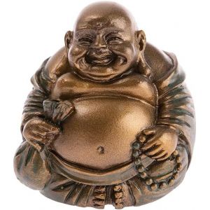 Sjzg-- Statuette Bouddhas Rieurs D'abondance - Statue Petit Bouddha Bronze 5cm - D&eacute;coration Feng Shui - Objet D&eacute;co Zen Chinoise Pour Int&eacute;rieur Salon Bureau - Id&eacute;e Cadeau Chine Asie Porte Bonheur - Neuf