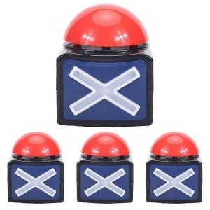 Lot de 4 buzzers de r&eacute;ponse, alarme sonore avec bouton de lecture et lumi&egrave;re pour quiz et quiz sur le talent, jouet pour enfants - Neuf