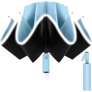 Parapluie Invers&eacute;, Parapluie Pliant Automatique 10 Baleines Pour Homme Femme, Anti Vent, Anti Tempete, Diam&egrave;tre 105 Cm - Neuf