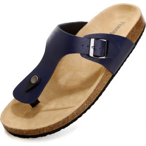 Kalanka-Tongs Mode Femme Homme Confortable Claquette Cuir Chaussure En Liège Été - Neuf