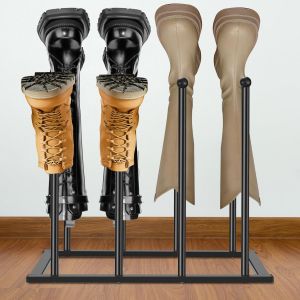 Kgabery-Étagère À Chaussures Sur Pied En Métal Noir Pour Dortoir,Placard,Entrée,Chambre,Terrasse,Couloir,Convient Pour 4 Paires De Chaussures - Neuf