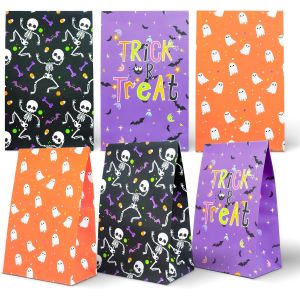 Tianyi-Sacs En Papier De Halloween Lot De 24 Sacs Cadeaux 21 X 12 X 7cm Sac De Bonbon De Fête Sacs À Papier Kraft - Neuf
