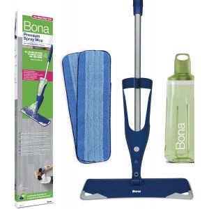 Spray Mop + 850 ml Hard Floor Cleaner + 2 Microfibre Pads - Spray Mop - Floor Cleaning Kit, Green - Neuf