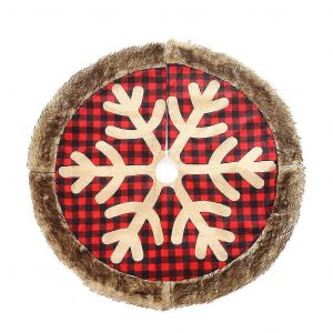 &Eacute;l&eacute;gante jupe de sapin de No&euml;l rouge brod&eacute;e du P&egrave;re No&euml;l avec une bordure blanche en peluche pour la d&eacute;coration des f&ecirc;tes de No&euml;l - Neuf