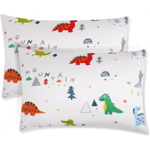 Kalanka-2pcs Taie D'oreiller B&eacute;b&eacute;,Taie D'oreiller B&eacute;b&eacute; 40x60 T&ecirc;te Animal 100% Pur Coton Fermeture &Agrave; Rabat Lavable En Machine Pour Oreiller De Berceau D`Enfant - Neuf