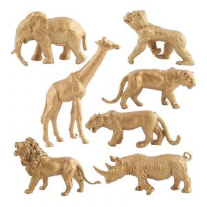 Nouveau Mod&egrave;le De Simulation De Figurines D'animaux Sauvages Statue De For&ecirc;t &Eacute;ducative Dor&eacute;e Jouets Pour Cadeau D'anniversaire D'enfant Wildzoomodel - Neuf