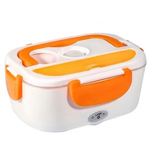 Chauffe-Repas &Eacute;lectrique Portable 1,5 L Avec Bol Inox Amovible Herm&eacute;tique Orange - Neuf