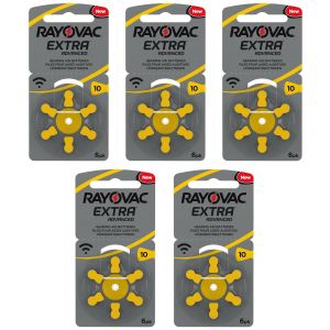 RAYOVAC Lot de 5 Blisters de 6 Piles Auditives Extra Advanced 10 - Neuf