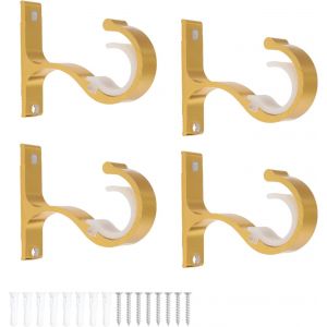 4 Pièces Support De Tringle À Rideaux,Support Tringle Rideaux Plafond,Support Tringle Penderie,Support De Rideau En Métal,Pour Tringle À Rideau,Tringle À Vêtements,Tringle À Serviette - Neuf