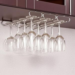 2 Pi&egrave;ces Porte Verres &Agrave; Vin Mural En Fer,Support Pour Verre &Agrave; Vin En M&eacute;tal,Verre Suspendu Porte Verres,Pour Utilis&eacute; Dans Le Bar,Armoire &Agrave; Vin,Cuisine - Neuf