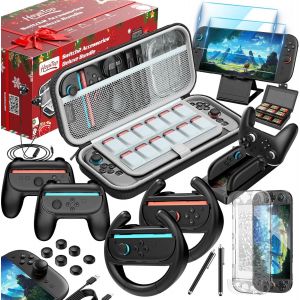 Switch 2 Kit d&#39;accessoires pour Nintendo Switch 2 avec PC Coque Protection Switch 2 et Film Trempé Switch 2, Étui Switch 2 et Chargeur Joycon Switch 2,Tout Nouveau Accessoires Switch 2 - Neuf