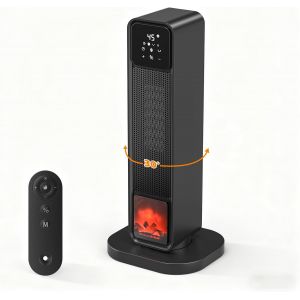 Chauffage d'appoint &Eacute;conome - 2200W PTC C&eacute;ramique Silencieux, Minuterie 0-12h, Oscillation 30&deg;, Chauffage Soufflant &Eacute;lectrique, Chauffe Rapide, Radiateur Electrique pour Chambre/Salon/Bureau - Neuf
